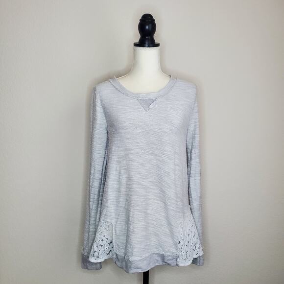 Anthropologie Paper Locket Gray Sweatshirt Small - Picture 1 of 7